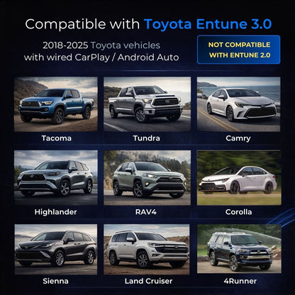 NEW! Toyota Entune 3.0 (2018-2025) Wireless CarPlay/AndroidAuto Android Apps, Play Store, YouTube, Netflix, Find My Car