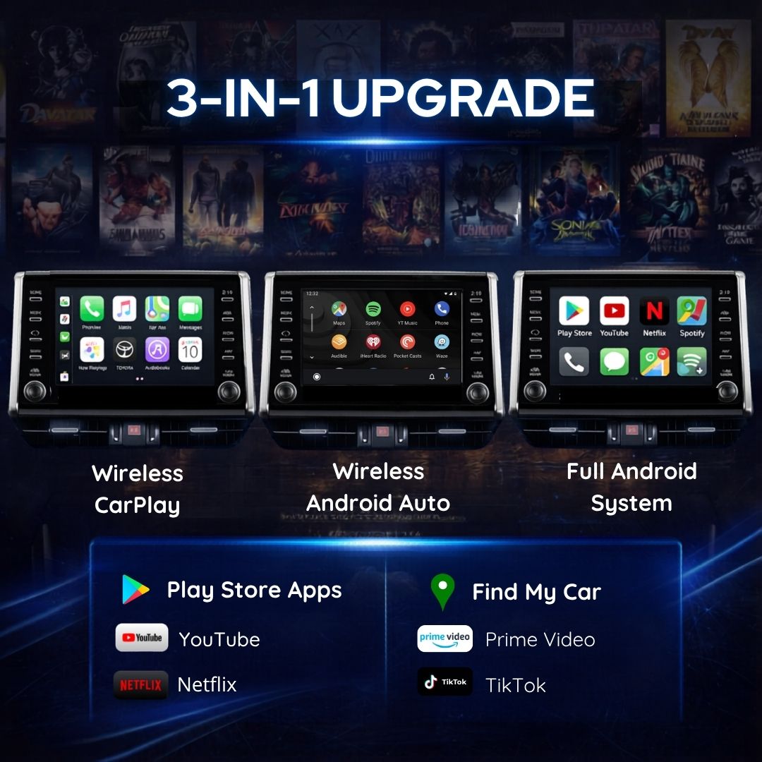 NEW! Toyota Entune 3.0 (2018-2025) Wireless CarPlay/AndroidAuto Android Apps, Play Store, YouTube, Netflix, Find My Car