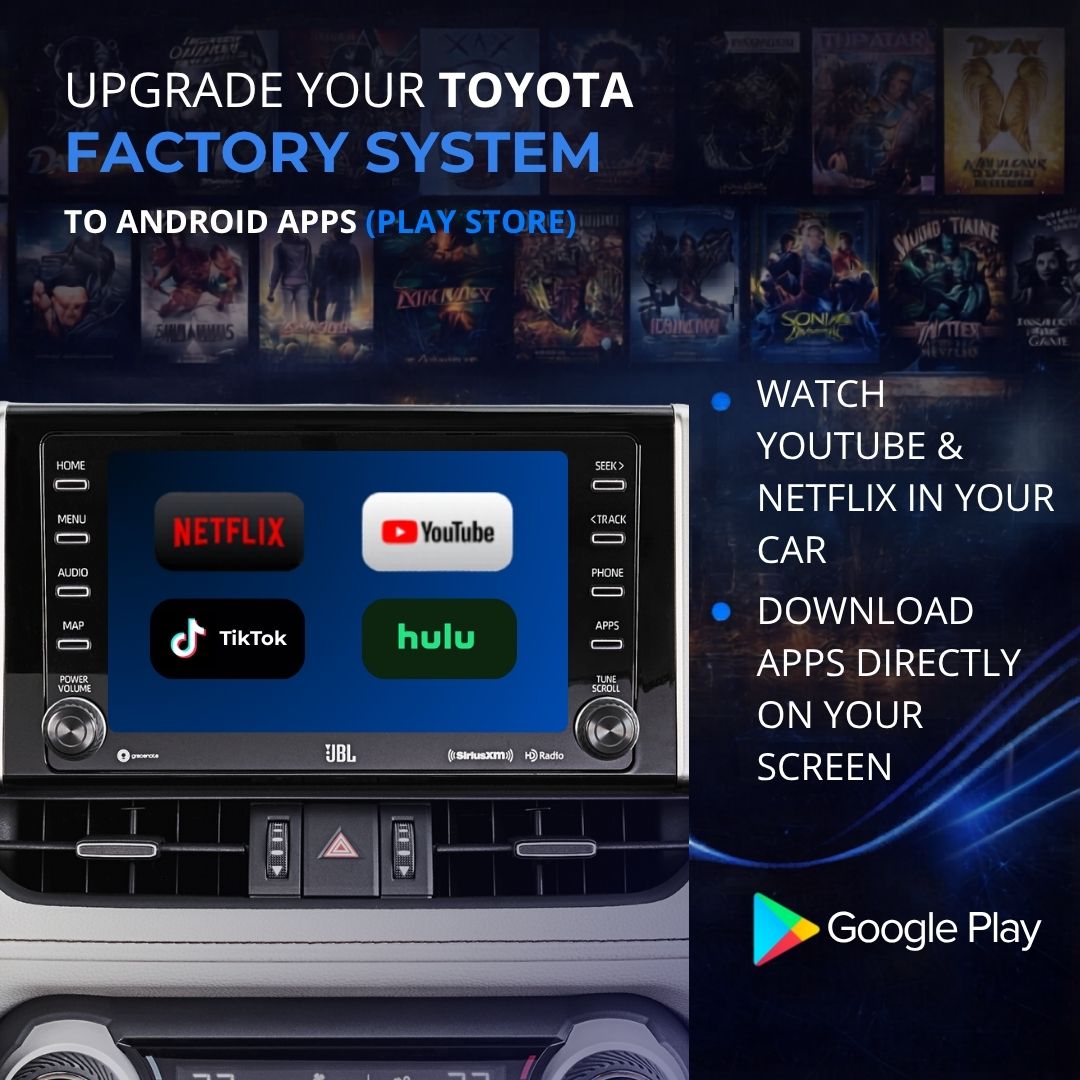 NEW! Toyota Entune 3.0 (2018-2025) Wireless CarPlay/AndroidAuto Android Apps, Play Store, YouTube, Netflix, Find My Car