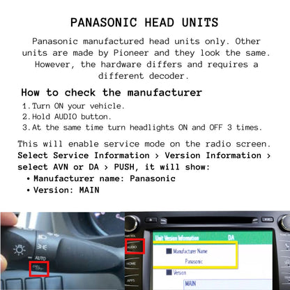 Toyota Highlander Head Unit Decoder CarPlay/AndroidAuto (2014-2019) - [Panasonic Head Unit]