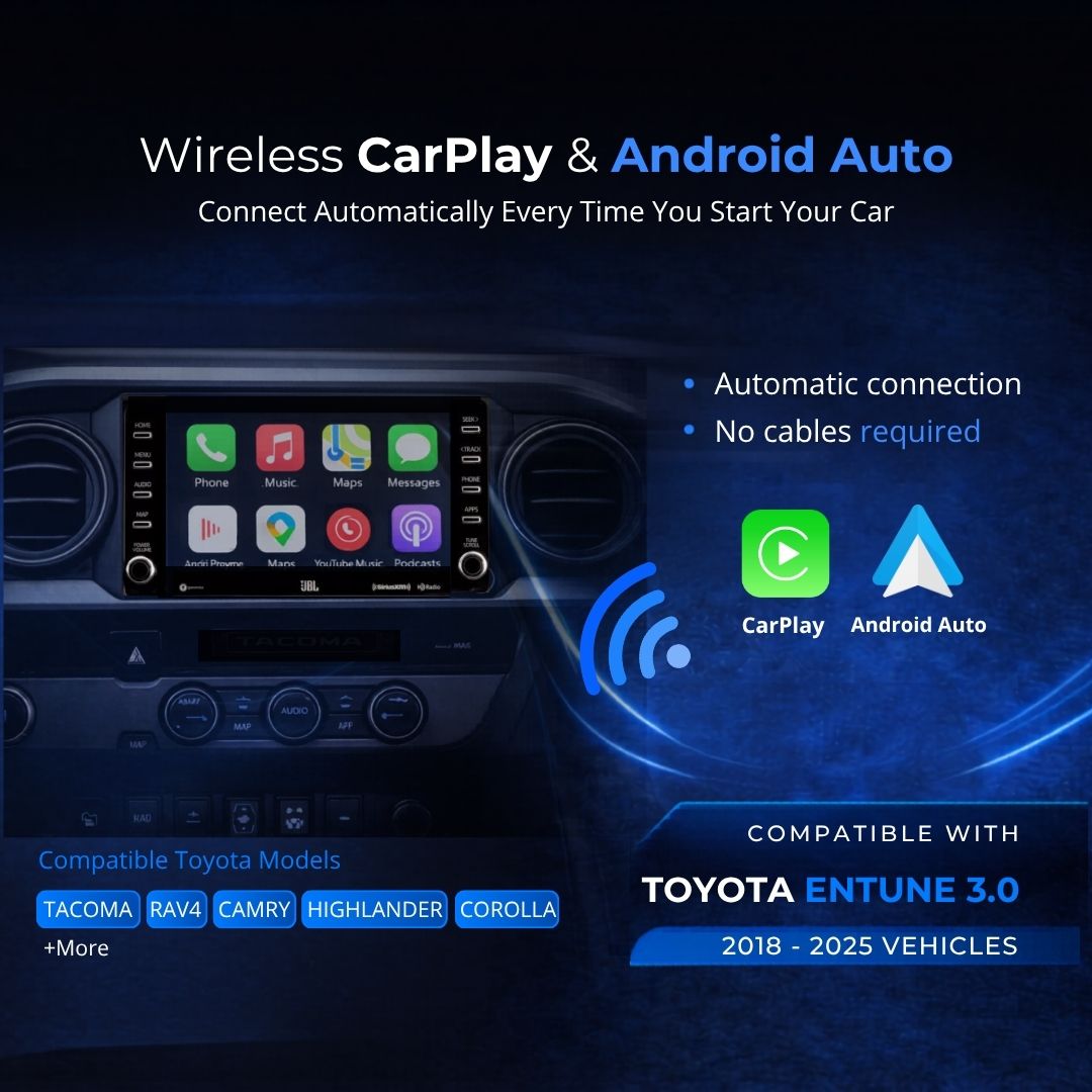 NEW! Toyota Entune 3.0 (2018-2025) Wireless CarPlay/AndroidAuto Android Apps, Play Store, YouTube, Netflix, Find My Car